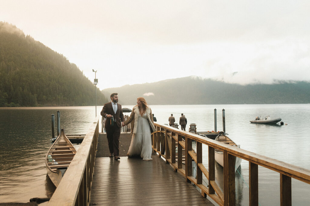Bride and Groom at Naturebridge in the Olympics. Wedding Planned by Prologue Events